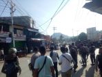 Puluhan personil Polisi Polresta Jayapura Kota saat membubarkan paksa aksi demo KNPB. (Foto. Humas Polresta Jayapura Kota)