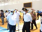 Menko PMK RI saat meninjau venue sepatu roda di Kota Jayapura setelah tiba di Papua.(Foto. Berti)