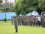 Prajurit TNI AU Lanud Silas Papare saat mengikuti apel khusus diawal tahun 2022 dilapangan apel Lanud Silas Papare yang dipimpin oleh Danlanud.(Foto. Pentak Lanud Silas Papare)