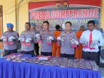 Press Release pengungkapan 3 Kasus Ganja di Mapolres Kepulauan Yapen.(Foto. Rich)