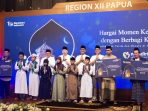 Bank Mandiri region XII saat gelar buka puasa bersama, santunan hingga khitanan gratis bagi warga Papua.(Foto. Istimewa)