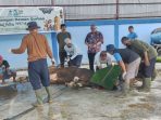 Direktur utama PT. Air Minum Jayapura saat menyaksikan penyembelihan hewan kurban pada perayaan Idul Adha dihalaman kantor. Direktur utama PT. Air Minum Jayapura saat menyaksikan penyembelihan hewan kurban pada perayaan Idul Adha dihalaman kantor.